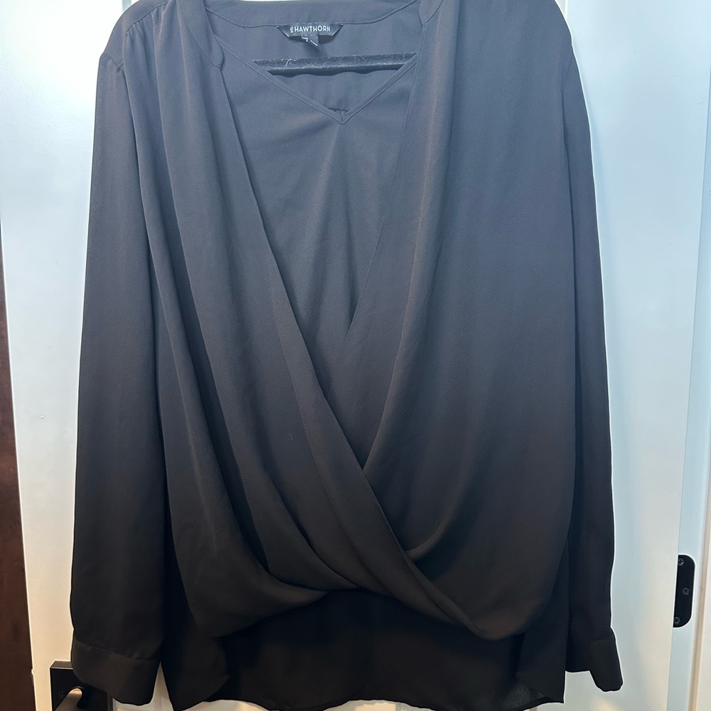 41 Hawthorn Black Drape Blouse